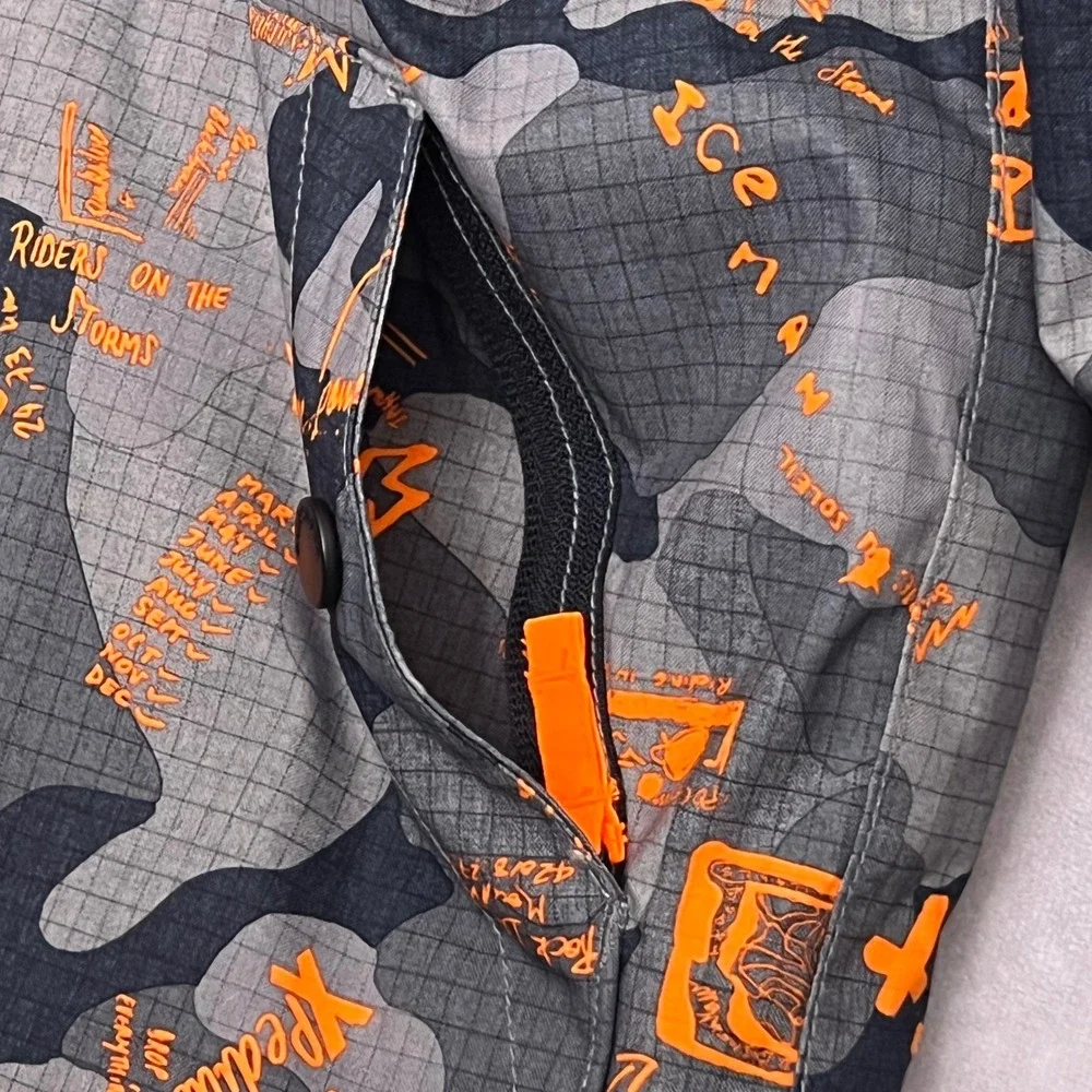 Quiksilver Snow Jacket Kids 4-5 Grey Orange Camo Excellent DryFlight 10K Grow